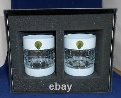 Waterford London White Double Old Fashioned Glasses Set of 2 New in Box