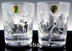 Waterford MILLENNIUM 5 TOAST UNIVERSAL DOUBLE OLD FASHIONED GLASSES Set 2 Unused