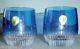 Waterford MIXOLOGY Argon BLUE Tumbler /Double Old Fashioned Glasses PAIR (2) New