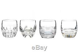 Waterford MIXOLOGY Mixed Clear Color Tumblers Double Old Fashioned Set Of 4 NEW