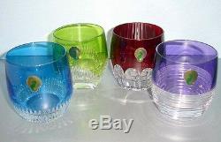 Waterford MIXOLOGY SET/4 Double Old Fashioned Mixed Color Glass Tumblers 160453