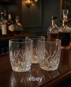 Waterford Marquis Brookside DOUBLE OLD FASHIONED Glasses SET of 3 EUC P5