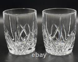 Waterford Marquis Brookside Double Old Fashioned Crystal Glasses Set 2 Barrel