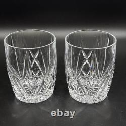 Waterford Marquis Brookside Double Old Fashioned Crystal Glasses Set 2 Barrel