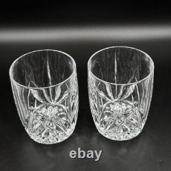 Waterford Marquis Brookside Double Old Fashioned Crystal Glasses Set 2 Barrel