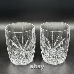Waterford Marquis Brookside Double Old Fashioned Crystal Glasses Set 2 Barrel