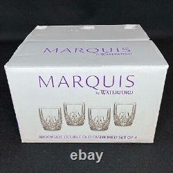 Waterford Marquis Brookside Double Old Fashioned Drink Glasses 4 New in Box