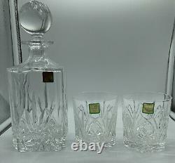 Waterford Marquis Crystal Brookside Wine Decanter & 2 Double Old Fashioned Glass