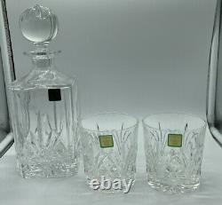 Waterford Marquis Crystal Brookside Wine Decanter & 2 Double Old Fashioned Glass