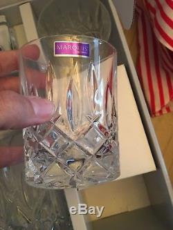 Waterford Marquis Decanter and Set of Four Double Old Fashioned Glasses NIB
