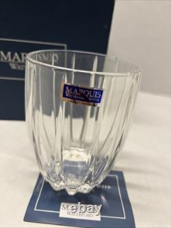 Waterford Marquis Set 4 Brookside Oversized Crystal Double Old Fashioned Glasses