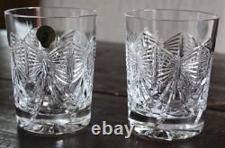 Waterford Millennium 2 Double Old Fashioned Happiness First Toast Glasses NIB