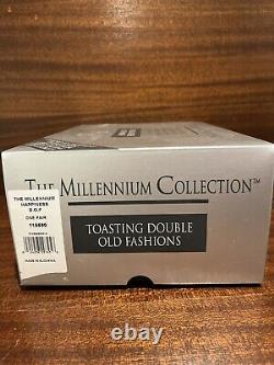 Waterford Millennium 2 Double Old Fashioned Happiness First Toast Glasses NIB