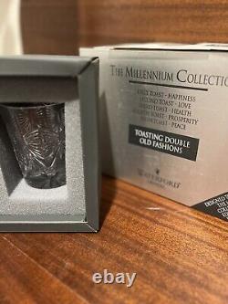 Waterford Millennium 2 Double Old Fashioned Happiness First Toast Glasses NIB