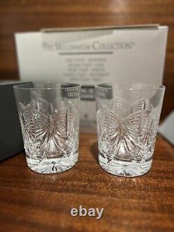 Waterford Millennium 2 Double Old Fashioned Happiness First Toast Glasses NIB