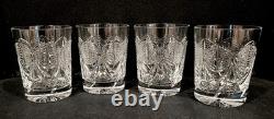 Waterford Millennium Happiness Crystal Double Old Fashioned Glass Set Of 4 Italy