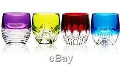 Waterford Mixology 4 Double Old Fashioned Mixed Color Glasses Tumblers 160453