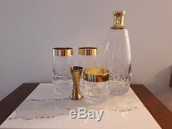Waterford Mixology Mad Men Olson Gold Trim Highball double old fashioned glasses