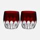 Waterford Mixology Talon Red Double Old Fashioned DOF Tumbler Pair Brand New