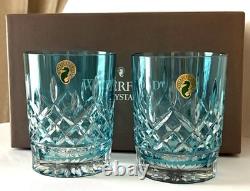 Waterford Original Lismore Double Old Fashioned DOF Glasses Aqua New In Box