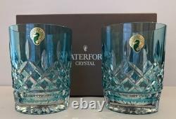 Waterford Original Lismore Double Old Fashioned DOF Glasses Aqua New In Box