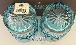Waterford Original Lismore Double Old Fashioned DOF Glasses Aqua New In Box