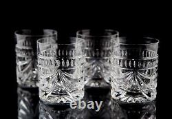 Waterford Overture Double Old Fashioned DOF Glasses Set of 4 Crystal Barware