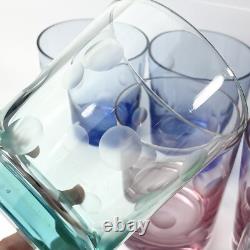 Waterford Polka Dot Double Old Fashioned Set of 8 4 1/4