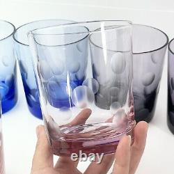 Waterford Polka Dot Double Old Fashioned Set of 8 4 1/4