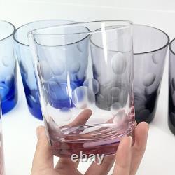 Waterford Polka Dot Double Old Fashioned Set of 8 4 1/4