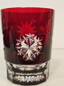 Waterford SNOWFLAKE Snow Crystals RUBY Red Whiskey DOF Double Old Fashioned