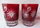 Waterford SNOWFLAKE Snow Crystals RUBY Red Whiskey Double Old Fashioned Lot 2