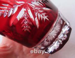Waterford SNOWFLAKE Snow Crystals RUBY Red Whiskey Double Old Fashioned Lot 2