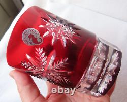 Waterford SNOWFLAKE Snow Crystals RUBY Red Whiskey Double Old Fashioned Lot 2
