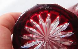 Waterford SNOWFLAKE Snow Crystals RUBY Red Whiskey Double Old Fashioned Lot 2