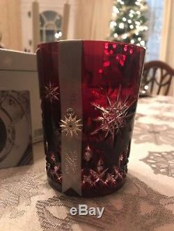 Waterford SNOWFLAKE WISHES Ruby Red Double Old Fashioned DOF 2011 JOY NEWithBOX