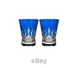 Waterford Set of 2 Lismore Pops Double Old Fashioned Glasses Blue One Size