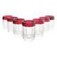 Waterford Simply Red 7 Crystal Double Old Fashioned Tumbler Glasses 4.25 12oz