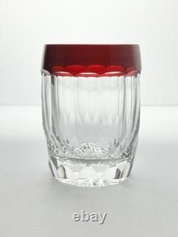 Waterford Simply Red 7 Crystal Double Old Fashioned Tumbler Glasses 4.25 12oz