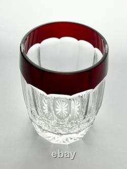 Waterford Simply Red 7 Crystal Double Old Fashioned Tumbler Glasses 4.25 12oz