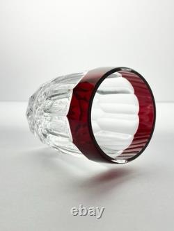 Waterford Simply Red 7 Crystal Double Old Fashioned Tumbler Glasses 4.25 12oz