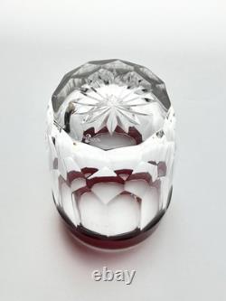 Waterford Simply Red 7 Crystal Double Old Fashioned Tumbler Glasses 4.25 12oz