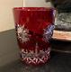 Waterford Snow Crystals Snowflake Ruby Red 4 1/2 Double Old Fashioned Glass