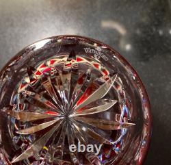 Waterford Snow Crystals Snowflake Ruby Red 4 1/2 Double Old Fashioned Glass