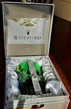 Waterford Snowflake Wishes Courage Emerald Green Double Old Fashioned Glass &Box