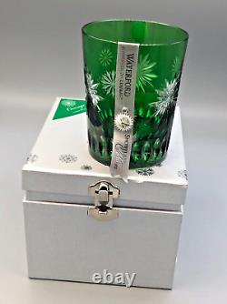 Waterford Snowflake Wishes Courage Emerald Green Double old Fashioned, boxed