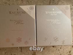 Waterford Snowflake Wishes Double Old Fashioned Glasses 10th Ed. Set of 2 NIB
