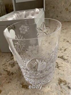 Waterford Snowflake Wishes Double Old Fashioned Glasses 10th Ed. Set of 2 NIB