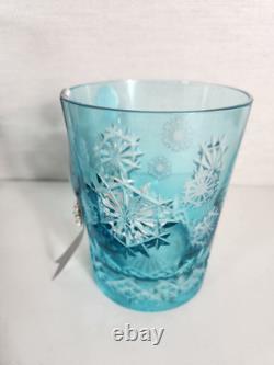 Waterford Snowflake Wishes Happiness Aqua Blue DOF 2018 Double Old Fashioned New