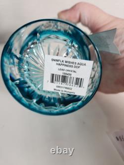 Waterford Snowflake Wishes Happiness Aqua Blue DOF 2018 Double Old Fashioned New
